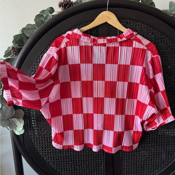 Dressed in LALA Cest la vie Plisse Checkered Skirt Set - Picture 7 of 16